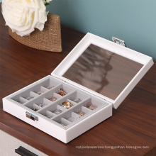 Custom Set Earrings Storage Organizer Wooden Rings Case Display Acrylic Jewelry Box
